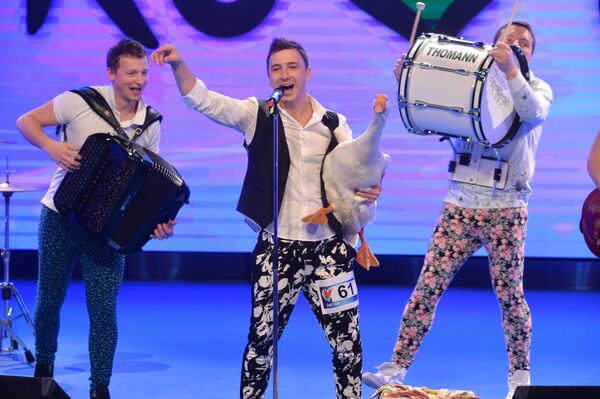 Группа Дрозды пришла на отбор Евровидения с гусем - Sputnik Беларусь