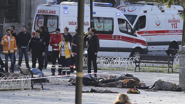 Машины скорой помощи на площади Султанахмет в Стамбуле - Sputnik Беларусь