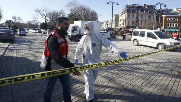 Место взрыва на площади в Стамбуле оцеплено полицией - Sputnik Беларусь