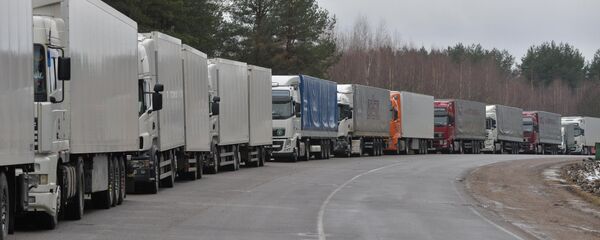 Грузовики, ожидающие очередь на таможню - Sputnik Беларусь