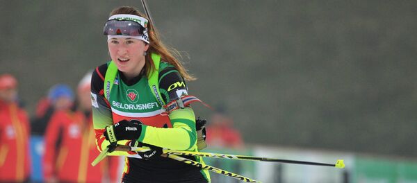 Белорусская биатлонистка Динара Алимбекова Белорусская биатлонистка Динара Алимбекова - Sputnik Беларусь