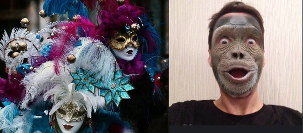 Пользователи могут накладывать на лицо различные маски-фильтры - Sputnik Беларусь