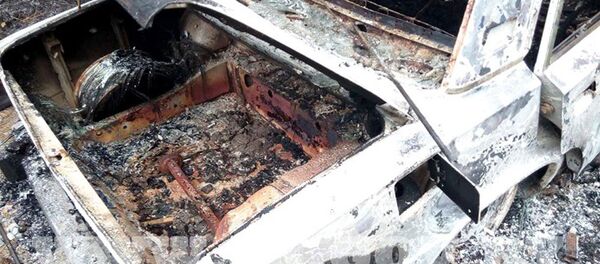 Сгоревший автомобиль, найденный под Жлобином - Sputnik Беларусь