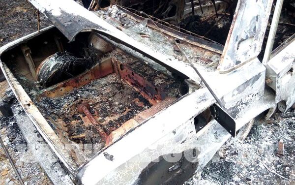 Сгоревший автомобиль, найденный под Жлобином - Sputnik Беларусь