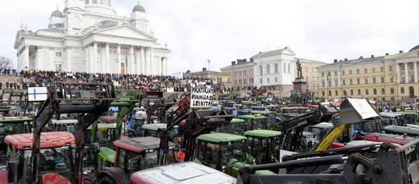 Акция протеста фермеров в центре Хельсинки - Sputnik Беларусь