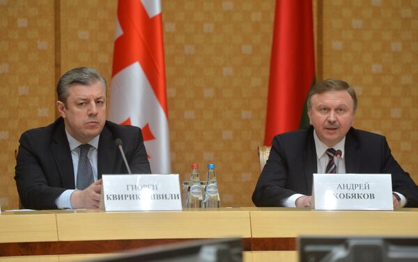 Премьер-министр Грузии Георгий Квирикашвили и премьер-министр Беларуси Андрей Кобяков - Sputnik Беларусь