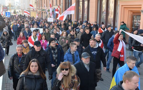 Шествие в Минске во время Дня воли - Sputnik Беларусь
