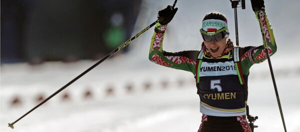 Белорусская биатлонистка Надежда Скардино Белорусская биатлонистка Надежда Скардино - Sputnik Беларусь