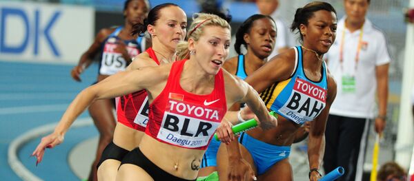 Юлия Балыкина во время эстафеты во время чемпионата мира в Южной Корее - Sputnik Беларусь