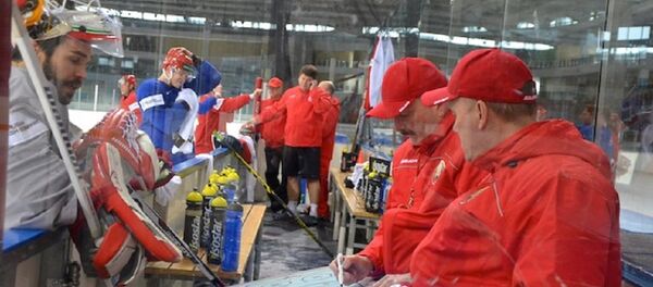 Тренировка национальной сборной Беларуси по хоккею - Sputnik Беларусь