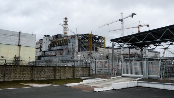Саркофаг над четвертым энергоблоком Чернобыльской АЭС - Sputnik Беларусь