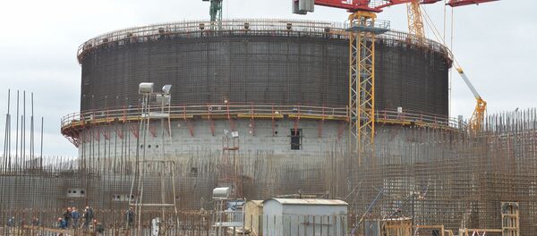 Строительство БелАЭС в Островце Строительство БелАЭС в Островце - Sputnik Беларусь