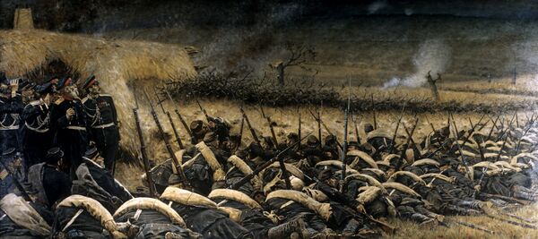 Репродукция картины Перед атакой. Под Плевной Репродукция картины Перед атакой. Под Плевной - Sputnik Беларусь