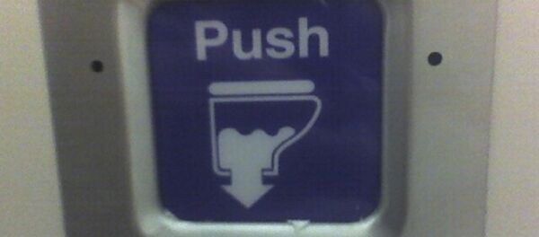 Кнопка смыва в туалете самолета - Sputnik Беларусь