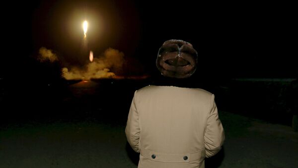 Лидер КНДР Ким Чен Ын наблюдает за запуском баллистической ракеты - Sputnik Беларусь