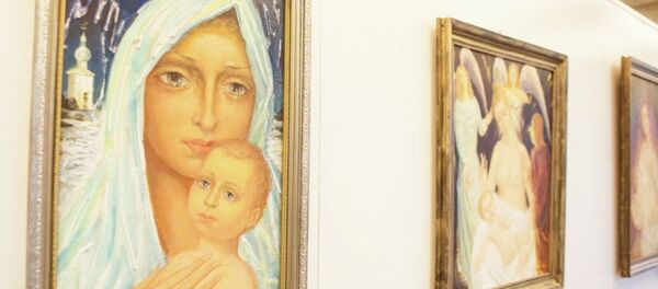 На выставе Аляксея Кузьміча ў Рызе, архіўнае фота На выставе Аляксея Кузьміча ў Рызе, архіўнае фота - Sputnik Беларусь