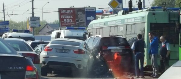Авария на проспекте Жукова в Минске - Sputnik Беларусь