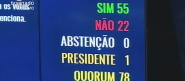 СПУТНИК_Сенат Бразилии временно отстранил Роуссефф от должности. Кадры голосования СПУТНИК_Сенат Бразилии временно отстранил Роуссефф от должности. Кадры голосования - Sputnik Беларусь