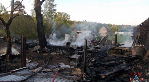 Ночной пожар в Полоцком районе - Sputnik Беларусь