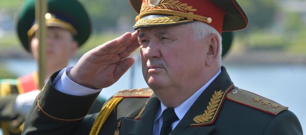 Экс-глава ГПК Беларуси Леонид Мальцев на торжественном открытии памятного камня в честь пограничников - Sputnik Беларусь