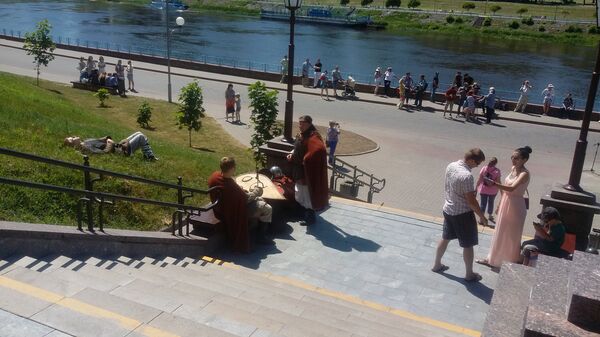 На церемонии открытия скульптуры - Sputnik Беларусь