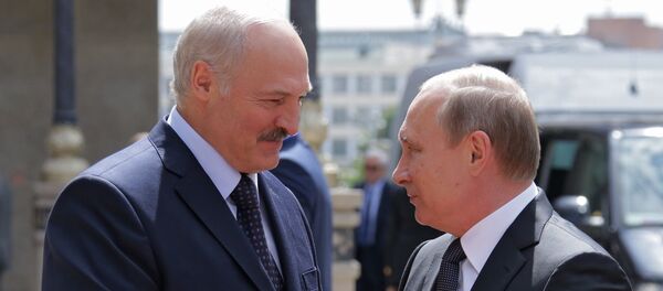 Президенты России и Беларуси Владимир Путин и Александр Лукашенко - Sputnik Беларусь