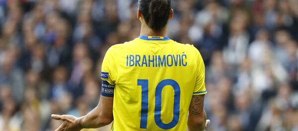 Капитан шведов Златан Ибрагимович во врмея матча с ирландцами - Sputnik Беларусь