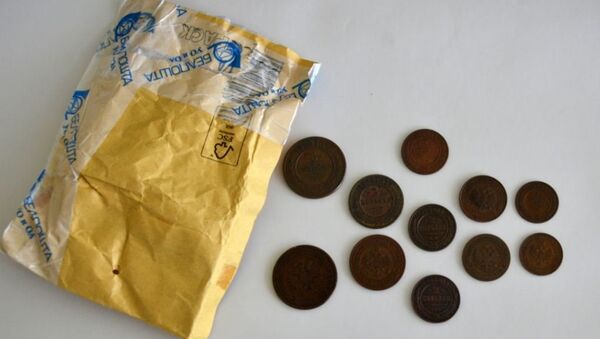 Старинные монеты позапрошлого века, изъятые белорусскими таможенниками на Минск-2 - Sputnik Беларусь
