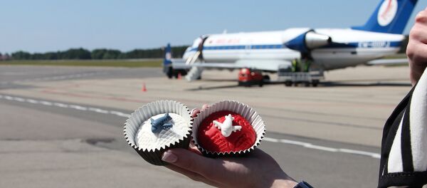 Первый рейс Белавиа  Минск-Паланга прошел в праздничной обстановке - Sputnik Беларусь