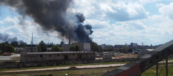 Пожар на заводе Полимир - Sputnik Беларусь
