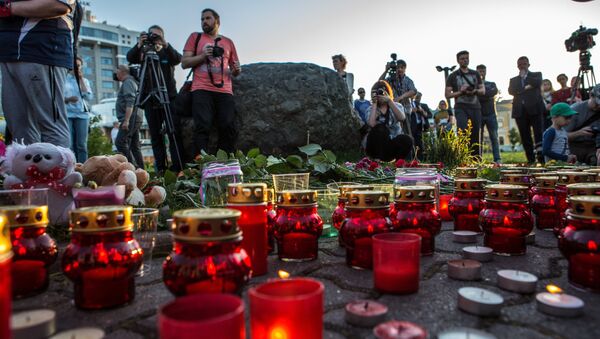 Акция в память о детях, погибших при шторме на Сямозере, в Петрозаводске - Sputnik Беларусь