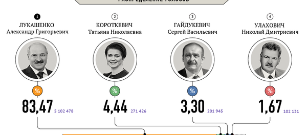 Инфографика: Итоги президентских выборов-2015 в Беларуси - Sputnik Беларусь