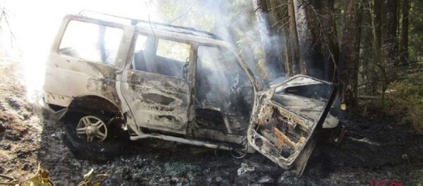 Сгоревший под Докшицами УАЗ Patriot Сгоревший под Докшицами УАЗ Patriot - Sputnik Беларусь