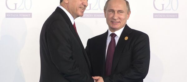Президент России Владимир Путин (справа) и президент Турции Тайип Эрдоган - Sputnik Беларусь