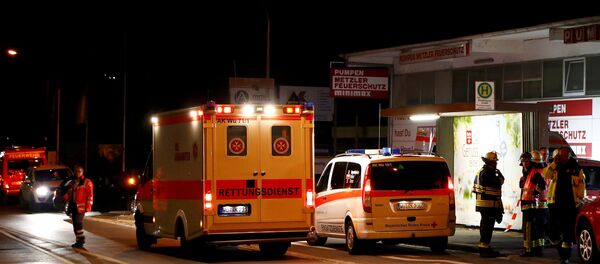 Машина скорой помощи у здания вокзала в Вюрцбурге Машина скорой помощи у здания вокзала в Вюрцбурге - Sputnik Беларусь