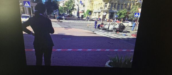 Председатель Нацполиции Хатия Деканоидзе на месте гибели Павла Шеремета - Sputnik Беларусь