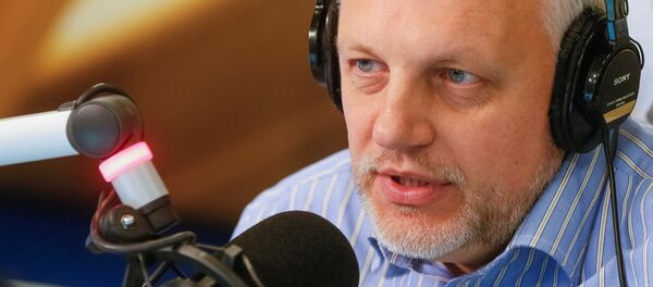 Павел Шеремет в эфире украинского радио, архивное фото Павел Шеремет в эфире украинского радио, архивное фото - Sputnik Беларусь