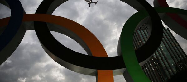 Олимпийские кольца в столице Игр-2016 Рио-де-Жанейро - Sputnik Беларусь