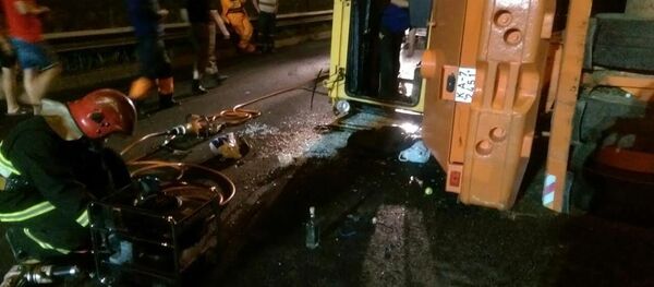 Каток перевернулся в Минске - Sputnik Беларусь