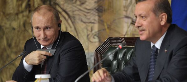 Президент России Владимир Путин (слева) и президент Турецкой республики Реджеп Тайип Эрдоган - Sputnik Беларусь