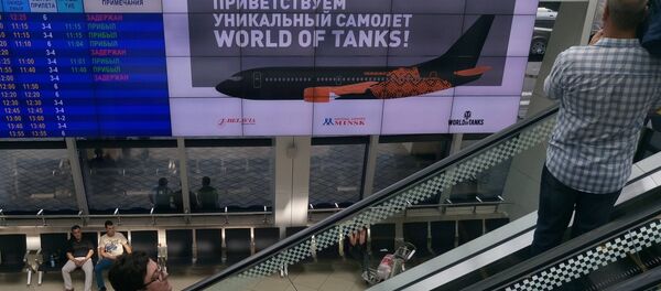 Изображение брендированного компанией Wargaming самолета Белавиа Изображение брендированного компанией Wargaming самолета Белавиа - Sputnik Беларусь