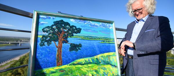 Владимир Прокопцов на открытии выставки одной картины в Гомеле Владимир Прокопцов на открытии выставки одной картины в Гомеле - Sputnik Беларусь