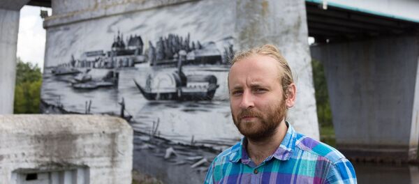 Працы вулічнага мастака можна сустрэць у Пінску, Гродне, Гомелі, Магілёве, Рагачове, Баранавічах, Менску - Sputnik Беларусь