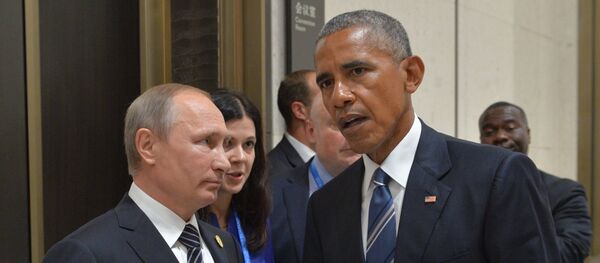 Прэзідэнт РФ Уладзімір Пуцін (злева) і прэзідэнт ЗША Барак Абама - Sputnik Беларусь