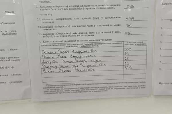 Итоговый протокол голосования на избирательном участке Итоговый протокол голосования на избирательном участке - Sputnik Беларусь