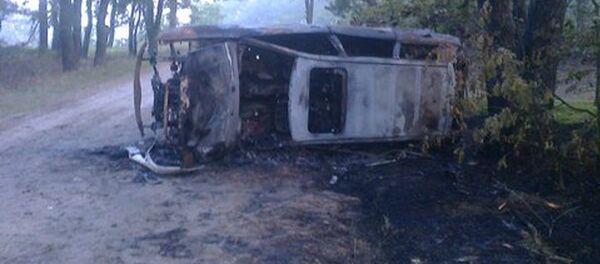 Сгоревшая в Брестском районе машина - Sputnik Беларусь