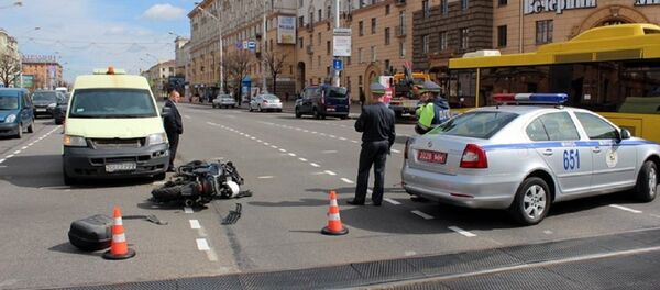 ДТП, в котором байкер сбил сотрудника ГАИ - Sputnik Беларусь