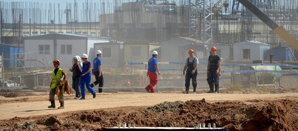 Строительство Белорусской АЭС в Островце Строительство Белорусской АЭС в Островце - Sputnik Беларусь