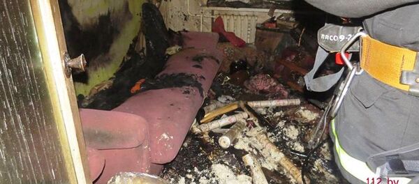 Последствия пожара в квартире в Минске Последствия пожара в квартире в Минске - Sputnik Беларусь