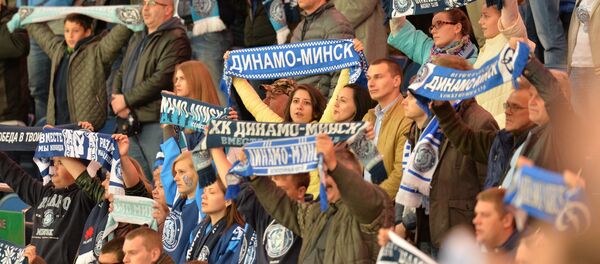 Болельщики минского Динамо на арене Болельщики минского Динамо на арене - Sputnik Беларусь